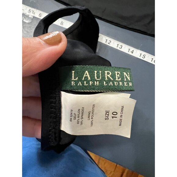 Lauren Ralph Lauren Black Tankini Swimsuit Set Size 10 Beach Tropical Resort - Picture 8 of 10